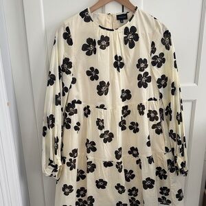 Who What Wear Floral Cotton Long Sleeve Mini Dress